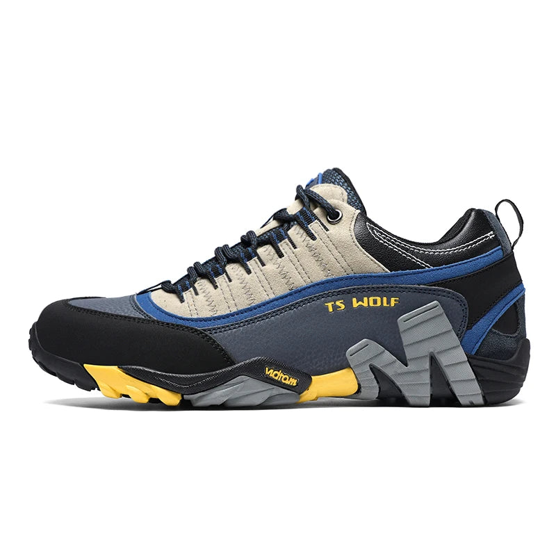 Sapatos de Trekking para Homem Outdoor Lover, Impermeáveis, Botas de Caminhada de Montanha em Couro Genuíno, Sapatos Táticos de Caça Woodland