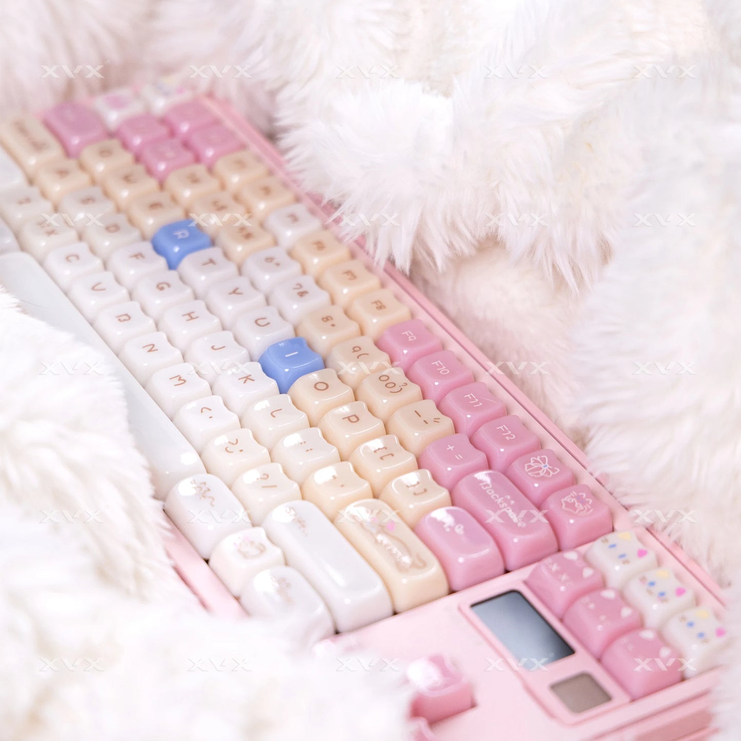 XVX 148 teclas teclas con temática de gatos perfil MAO, teclas coreanas brillantes y adorables para teclado 61 64 68 78 87 96 98 104 108
