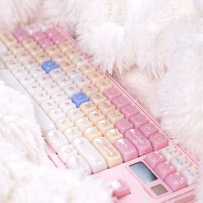 XVX 148 teclas teclas con temática de gatos perfil MAO, teclas coreanas brillantes y adorables para teclado 61 64 68 78 87 96 98 104 108
