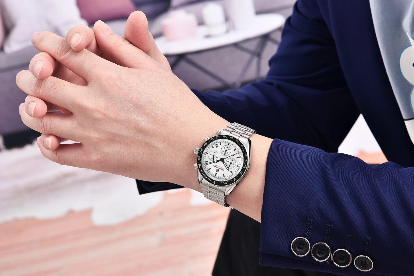 PAGANI DESIGN Saturn Men's Watches 2026 New Top Luxury Quartz Watch Men Light Tan Chronograph AR Sapphire crystal Wristwatch Men