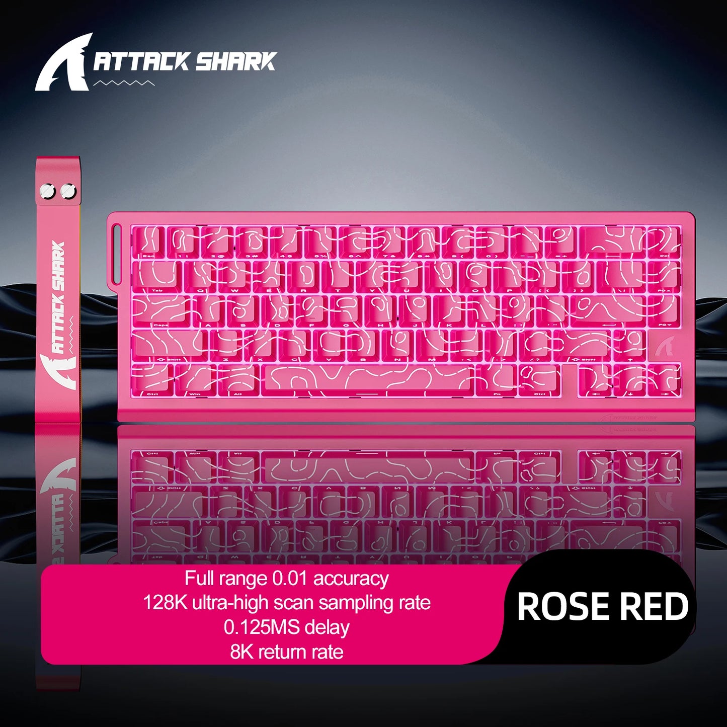 Teclado mecânico magnético ATTACK SHARK X68HE X68Pro He para gaming profissional, acionamento rápido de 0.01mm, 8000Hz, SOCD/Rs, 0.125ms, taxa de 128K