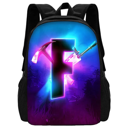 Child School Backpack with Lunch Bags, Pencil Bags, Hot Game Design-F-FortniteS School Bags for Boys Girls Best Gift