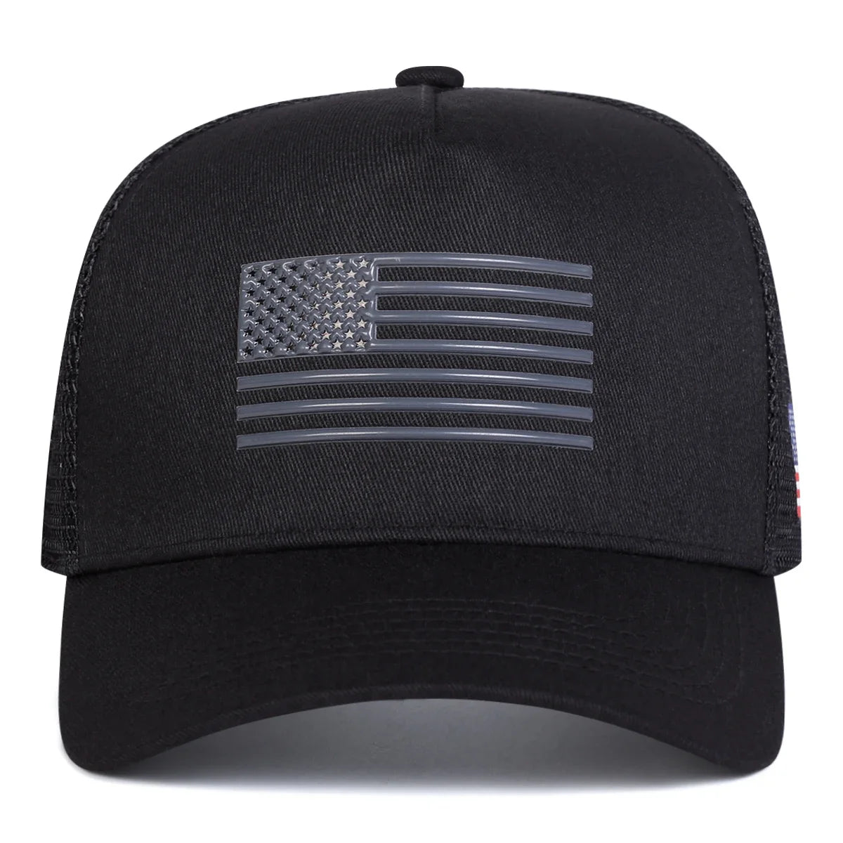 Casquettes de baseball unisexes brodées au drapeau américain, en filet, pour le printemps et l’été, ajustables, décontractées, anti-UV, casquettes de sport