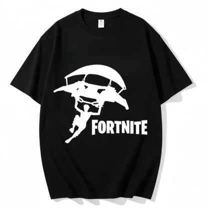 T-shirt Fortnite de gola redonda, unissexo para adulto, moda de dança do jogo, novo, em algodão puro, manga curta, perfeito para uso casual e férias
