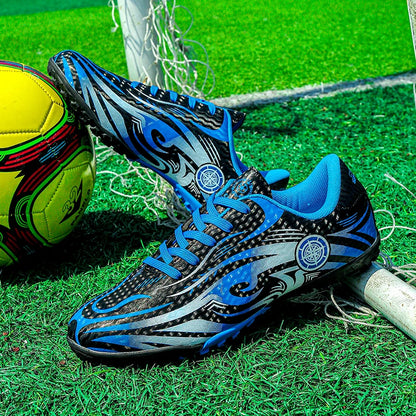 Men Soccer Cleats Comfortable Breathable Boys Football Shoes Lightweight Anti-Slip Training Boots for Grass Turf Outdoor Sports