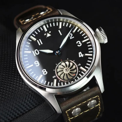 Hruodland 2025 Neue mechanische Herrenuhr Seagull ST3620 Retro-Pilot 43MM BGW-9 Leuchtend Saphirglas Turbine Reloj Hombre