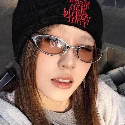 Retro Oval Design Sunglasses Women 2026 New Y2K Small Metal Frame UV400 Protection Vintage Punk Sun Glasses Fashion Eyewear