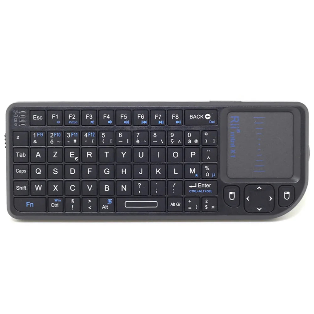Teclado inalámbrico mini original Rii X1 de 2.4GHz en inglés/RU/ES/FR con panel táctil para Android TV Box/PC/portátil