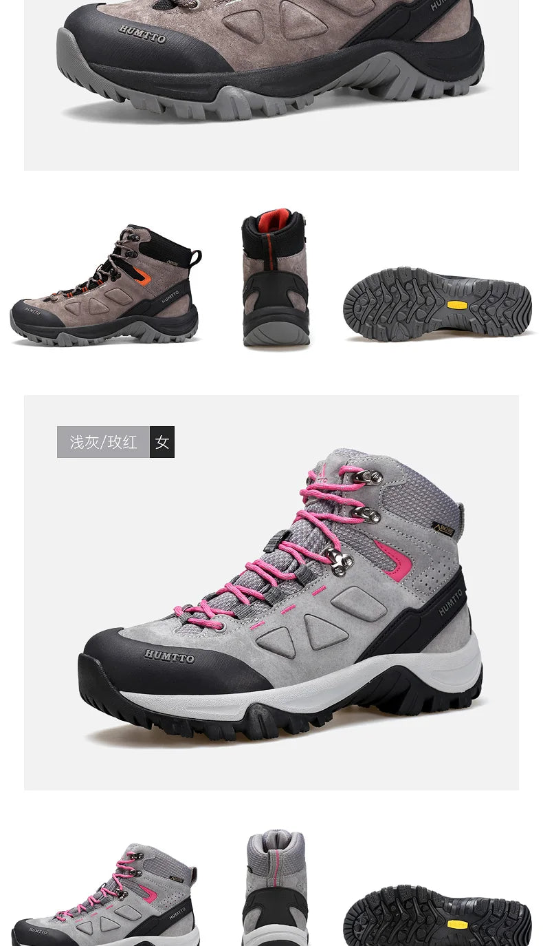 HUMTTO Hiking Shoes Men's Waterproof Hunting Boots Tactical Desert Combat Ankle Trekking Boots Male Women Warm Leather Sneakers