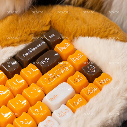 XVX 148 teclas teclas con temática de gatos perfil MAO, teclas coreanas brillantes y adorables para teclado 61 64 68 78 87 96 98 104 108