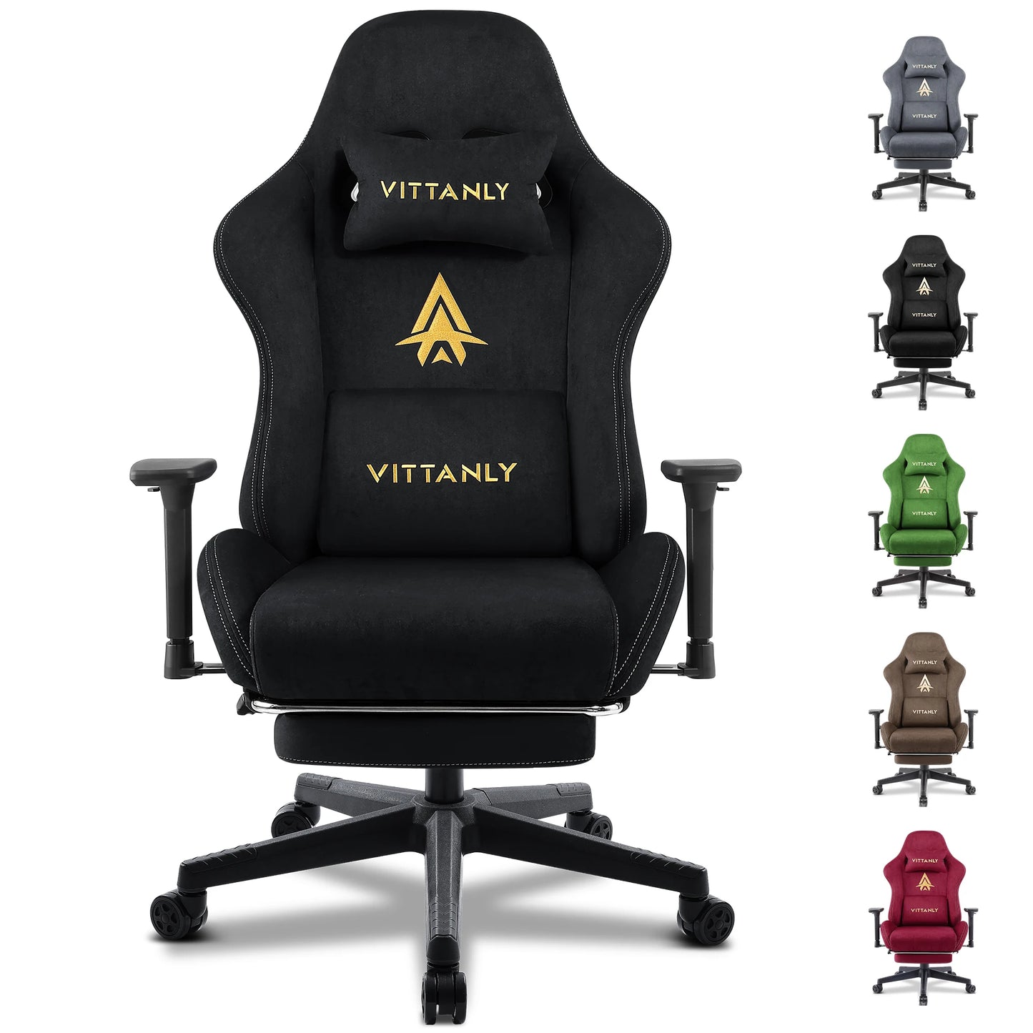 Kitinjoy High Quality Gaming Chair with Footrest, Ergonomic Adjustable Computer Chair, Comfortable Office Chair with Footrest Support for Gaming & Work