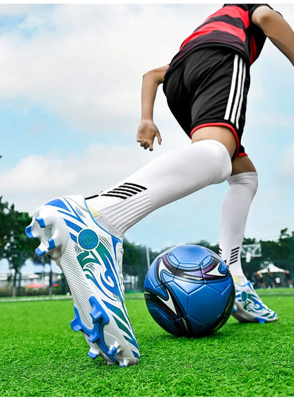 Original Soccer Cleats Men Training Shoes Outdoor Non-slip Children's Football Shoes Long Spikes Men's Futsal Shoes Size 32-45
