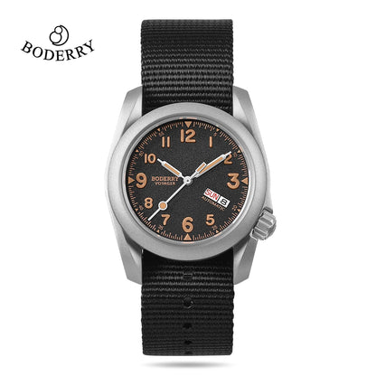 Boderry Field Watch VOYAGER Men's Watches 100M Waterproof Titanium Automatic Luminous For Seiko Movement Wristwatch