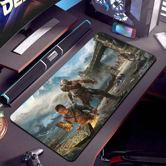Game God of War Mouse Pad Anime Game Mousepad Computer Keyboard Desk Pads Office Carpet Laptop Mausepad Non-slip Base Deskmat