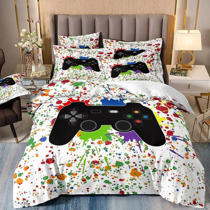 Set biancheria da letto gaming per bambino, copripiumino Queen ispirato ai videogiochi, copripiumino con design PlayStation per ragazzi e uomini giovani