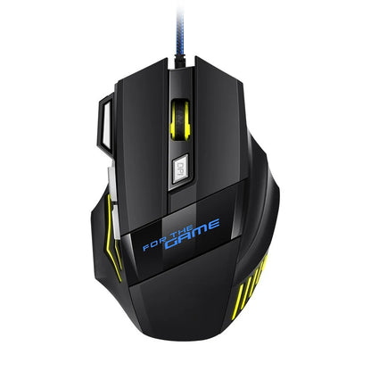 1 rato gaming USB Hyperspeed novo para PC, retroiluminado RGB, rato gaming ergonómico 7D para esports, com fios, para portátil e PC gamer