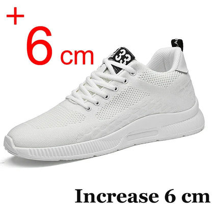 Men's Increase Insole 6CM Sports Casual Height Shoes Size 48 Men's Sneakers Elevator Shoes Hidden Heels Breathable Heightening Shoes