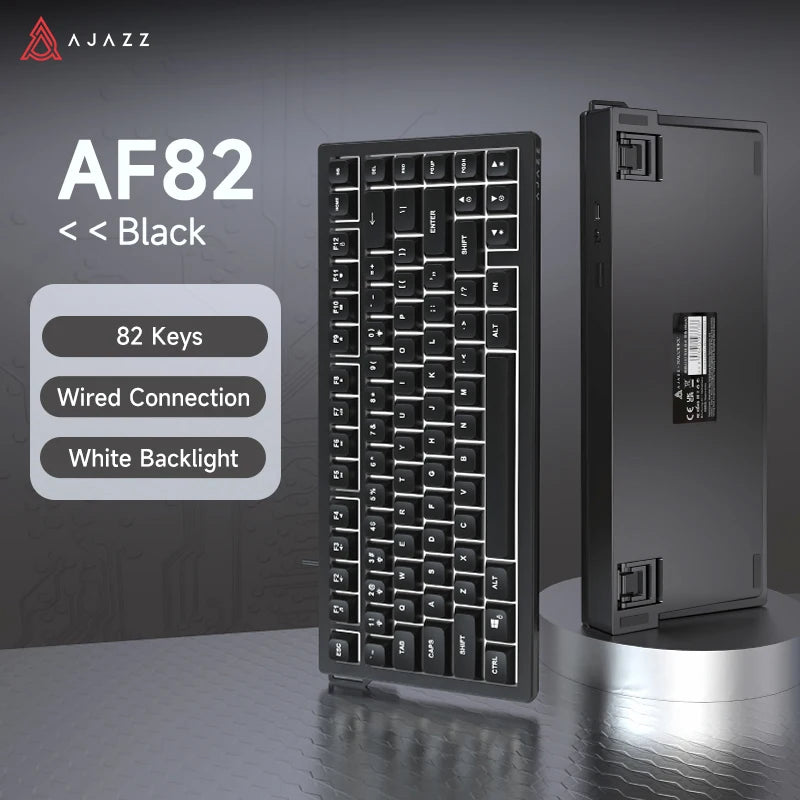 Tastiera AJAZZ AF82 Office a basso profilo RGB cablata/wireless gaming, layout 75% 82 tasti, batteria 4000mAh per Win/Mac