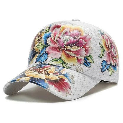 Boné de basebol de secagem rápida para homem e mulher, chapéus de sol florais com estampado em estilo chinês, chapéus de sol com flores, chapéus para exterior
