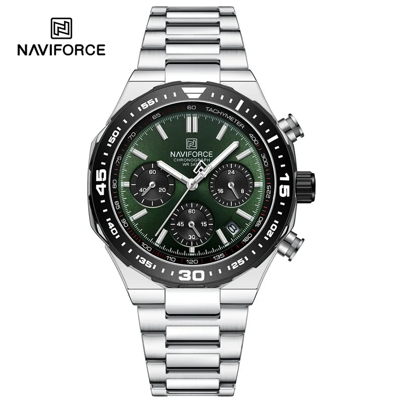 NAVIFORCE Men's Watches Quartz Fashion Business Classic Water Resistant Stainless Steel Strap WristWatch New Male Clock in 2024