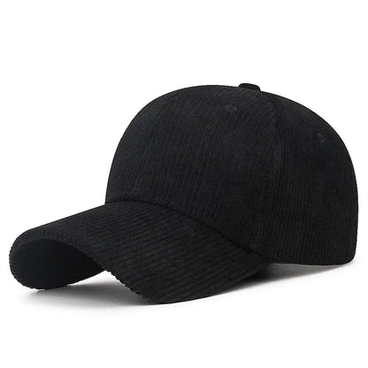 Corduroy Baseball Cap - Adjustable Snapback, Breathable Versatile Striped Casual Hat