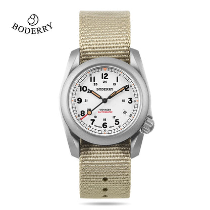 Boderry Field Watch VOYAGER Men's Watches 100M Waterproof Titanium Automatic Luminous For Seiko Movement Wristwatch