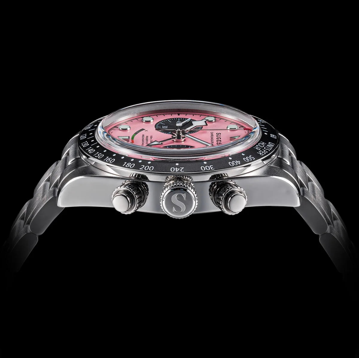Sugess Chronograph Watch for Mens ST1907 Movement Mechanical Sapphire Crystal Wristwatches Waterproof Pilot Air Force Clock S475