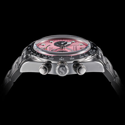 Sugess Chronograph Watch for Mens ST1907 Movement Mechanical Sapphire Crystal Wristwatches Waterproof Pilot Air Force Clock S475