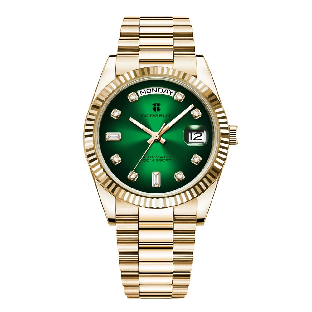 Orologio da uomo Corgeut Luxury 36MM ST1644 automatico meccanico con zaffiro, Relógio Masculino 10BAR, day, swim e dress watch