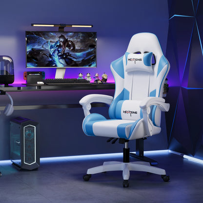 Sedia gaming e-sport ergonomica dal design moderno, con rotazione girevole, ruote e stile avvolgente, per ufficio, casa e postazione computer