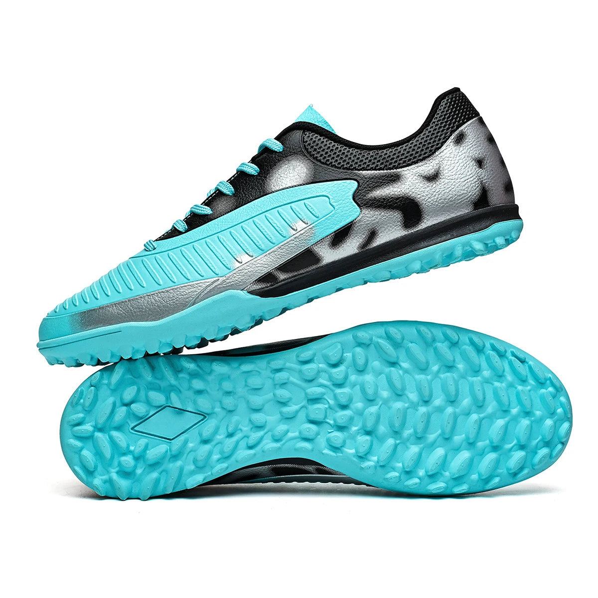 Chaussures de football TF pour adultes, économiques, en tissu PU mélangé, crampons en caoutchouc durables, antidérapantes, pour les passionnés de football amateur.