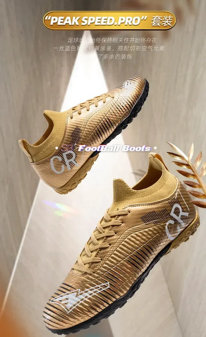 Kids Anti-Collision Toe Football Boots Lace-Up Closure Short Non-Slip Studs Wearproof Breathable Outdoor Grass Game Shoes