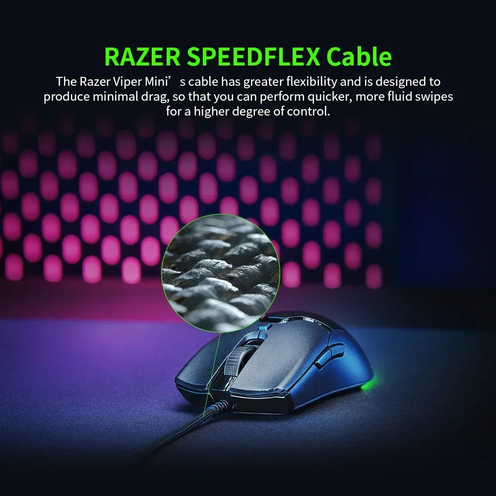 Razer REGALO DI CAPODANNO regalo Thunder Snake Viper Mini mouse gaming cablato per computer e laptop Esports con luce RGB, mouse per mani piccole