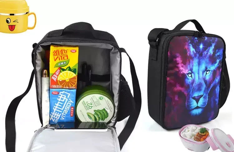Popular Game Fortnite Child Insulated Large Capacity Bag for Boys and Girls Student Outdoor Reusable Thermal Cooler Lunch Box