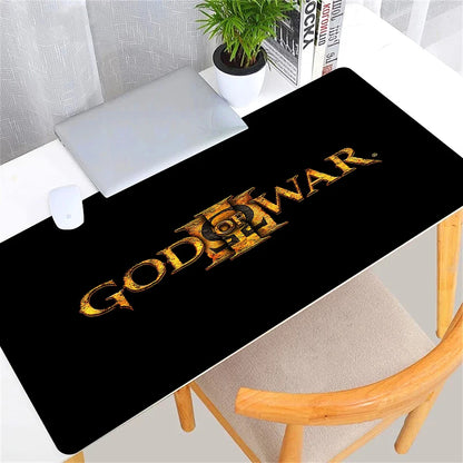 Large Game God of War Mousepad XL Desktop Natural  Rubber Desk Mat Kawaii Gaming Accessories Students Writing Pad Desk Mat 80x30