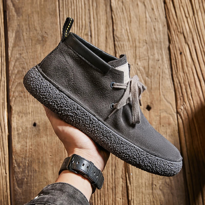 Pantofi casual din piele de căprioară pentru bărbați, de marcă de lux, din piele naturală, realizați manual, cu design antiderapant, pentru primăvară și toamnă