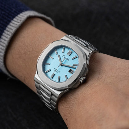 Sugess Man Watch Automatic Mechanical Wristwatches Miyota 9015 Movement MOP Dial Luminous Waterproof 5bar Bracelet Luxury S466