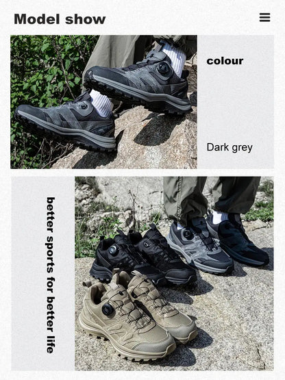 Baasploa Men Hiking Shoes Non-Slip Wear Resistant Outdoor Climbing Walking Shoes for Men Comfort Inner Cotton Outdoor Sneakers