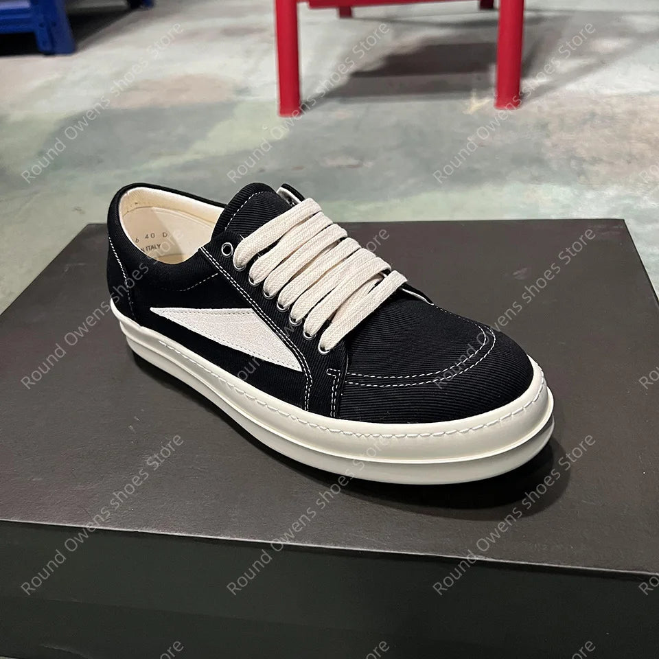 Casual Shoes Men Low Top Quality Denim Lace Up Thick Sole Luxury Designer Hip-hop Dunk Sport Trainers Women Summer Flat Sneakers