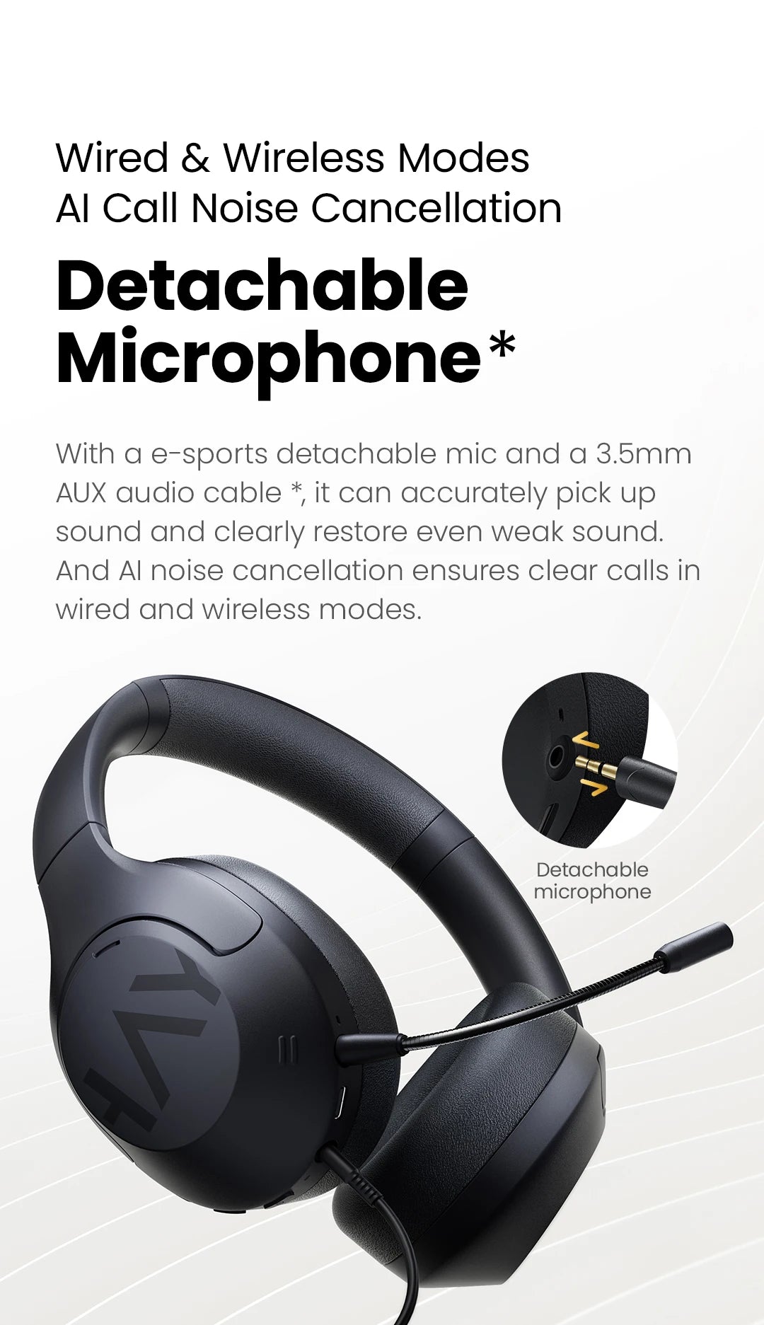 HAYLOU S30 Wireless Bluetooth 5.4 Headphones – 43dB Adaptive Noise Cancelling ANC Headset, 40mm Drivers, 80H Playtime, Hi-Res Audio Over-Ear Headphones