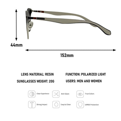 Polarized Sunglass Men Lenses Semi Rimless Vintage Retro Sunglasses Women Trendy Vacation Fashion Glasses Gafas De Sol Hombre