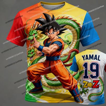 2025 New Dragon Ball Z Son Goku Special Edition Yamal Football Jersey T-shirt Kids Football Training Suit Men Sports T-shirt
