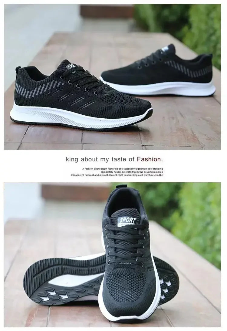 Men's Casual Running Shoes 2025 with Outdoor Anti-Slip Design Gray Flat Sports Shoes Black Fashionable Low-Priced Men's Shoes