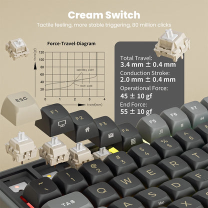Teclado mecánico con cable RK ROYAL KLUDGE R98Pro Gasket, 98 teclas, RGB, hot-swappable, botón desmontable para gamers, keycaps PBT