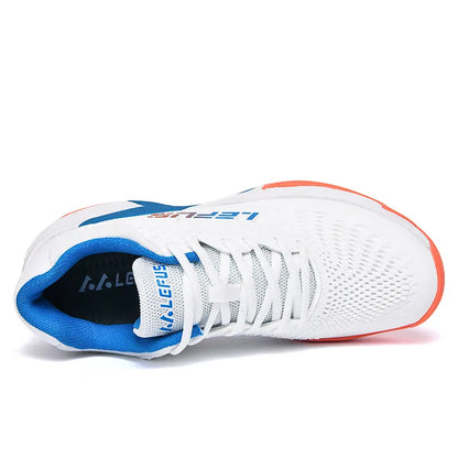 Men Women's Large Sizes Breathable Tennis Shoes Blue and Gray Gym Walking Badminton Sneakers
