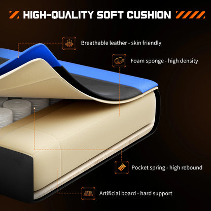 JHK Ergonomic Racing Gaming Chair Adjustable Swivel PU Leather with Headrest and Lumbar Support for Office Computer Living Room