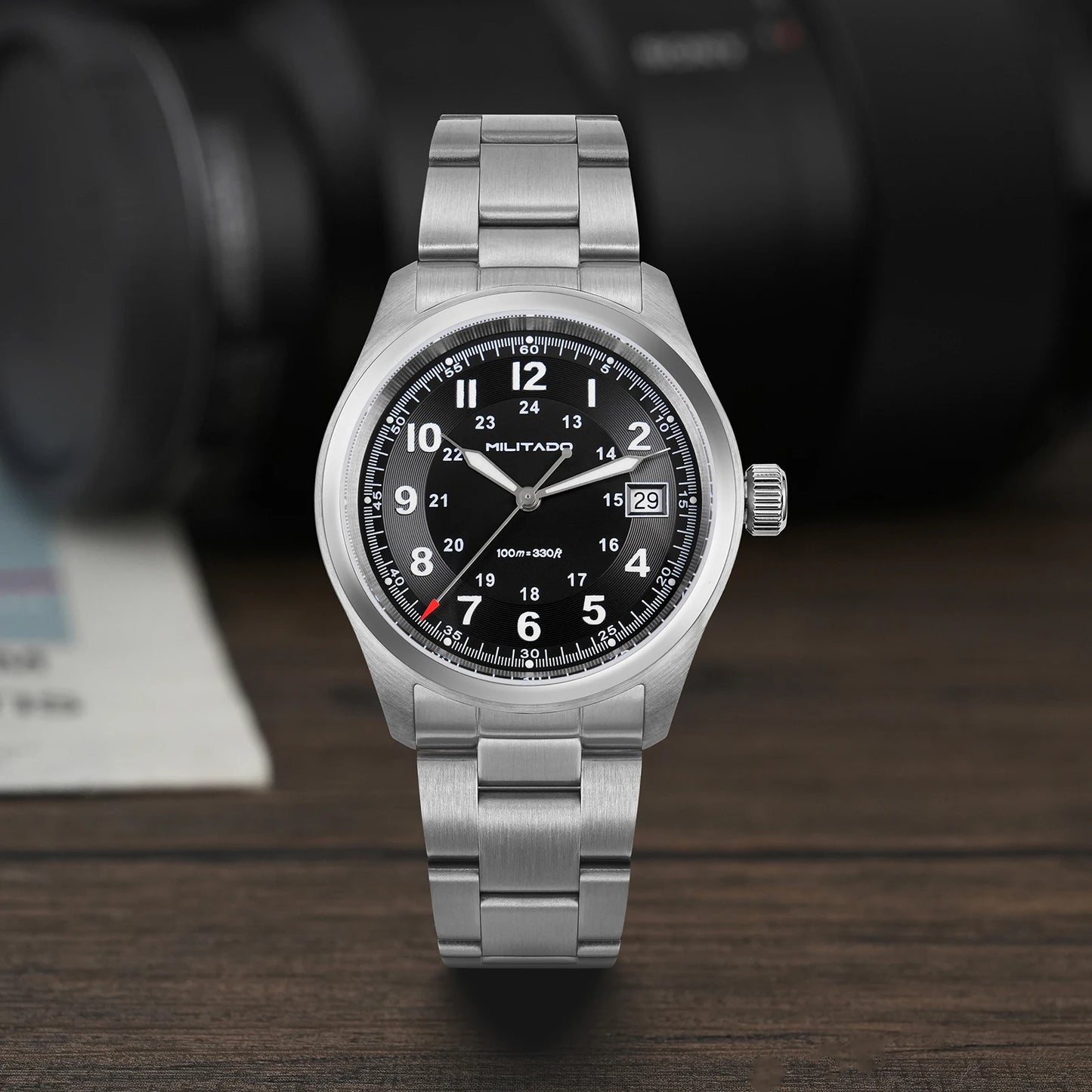 Militado ML08 Quartz Watch Ronda 515/VH31 Movement Domed Sapphire Wristwatch BGW9 Luminous 10Bar Waterproof 38mm Vintage Watches