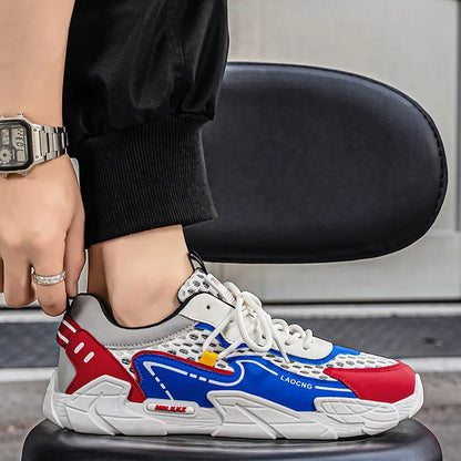 Men's Sports Shoes Summer Mesh Casual Fashion Lace-Up Walking Shoes 2026 New Youth Daily Commuting Comfortable Versatile Sneakers