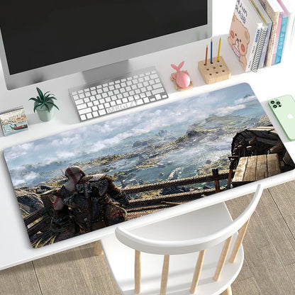 God of War Ragnarok Mouse Pad XXL Mouse Mat Gamer 100X50CM Gaming Accessories Mousepad  Large Keyboard DeskMats Pad for Computer