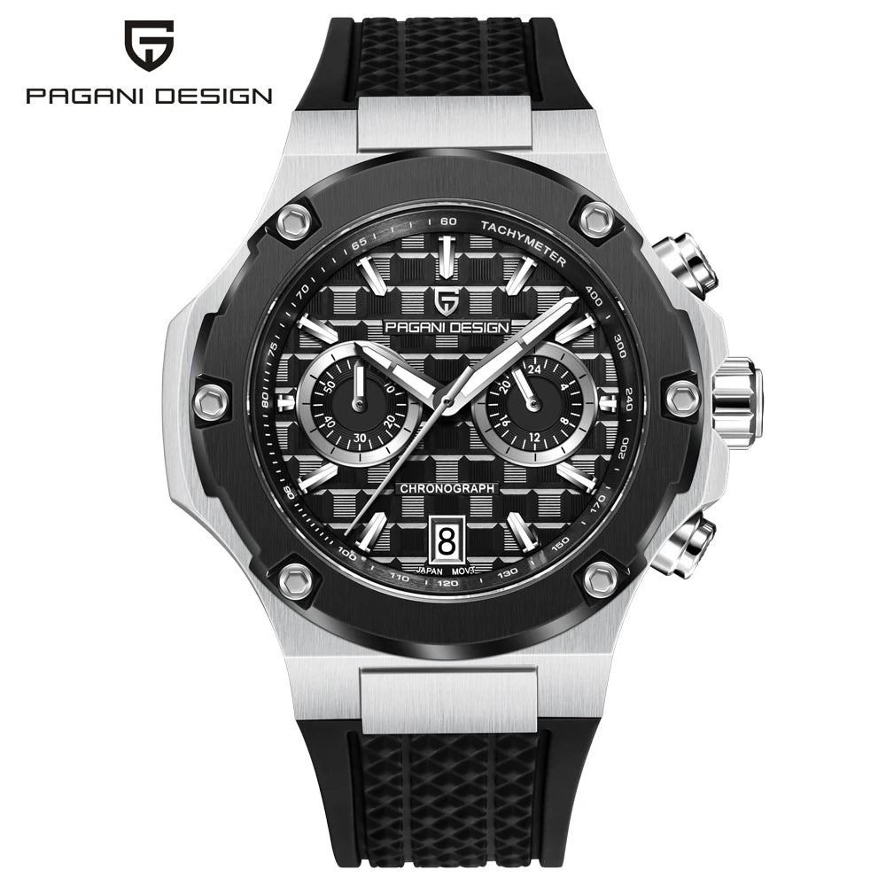 Orologi al quarzo da uomo PAGANI DESIGN – Cronografo sportivo di lusso, impermeabile, dotato di lancette luminescenti e vetro zaffiro con trattamento antiriflesso
